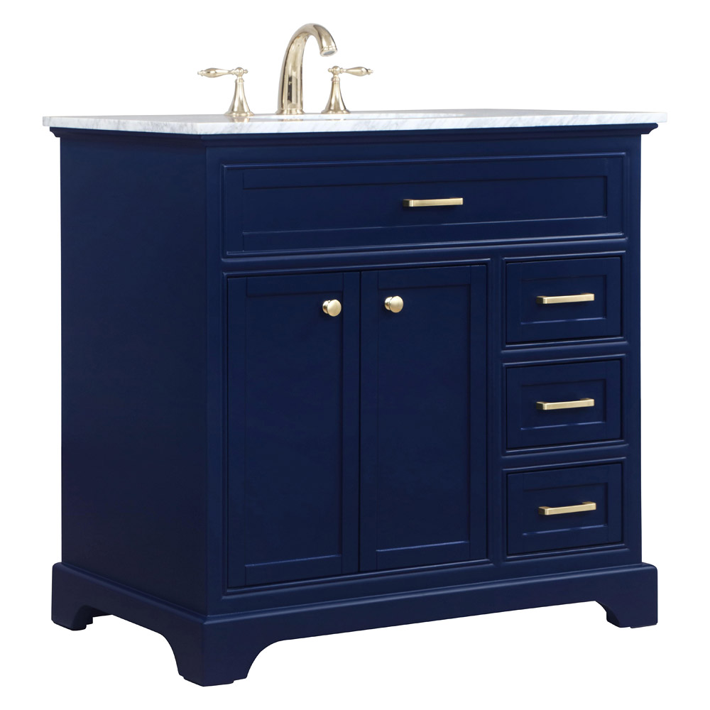 Elegant Bathroom Vanity - Blue, L 36" (VF15036BL)