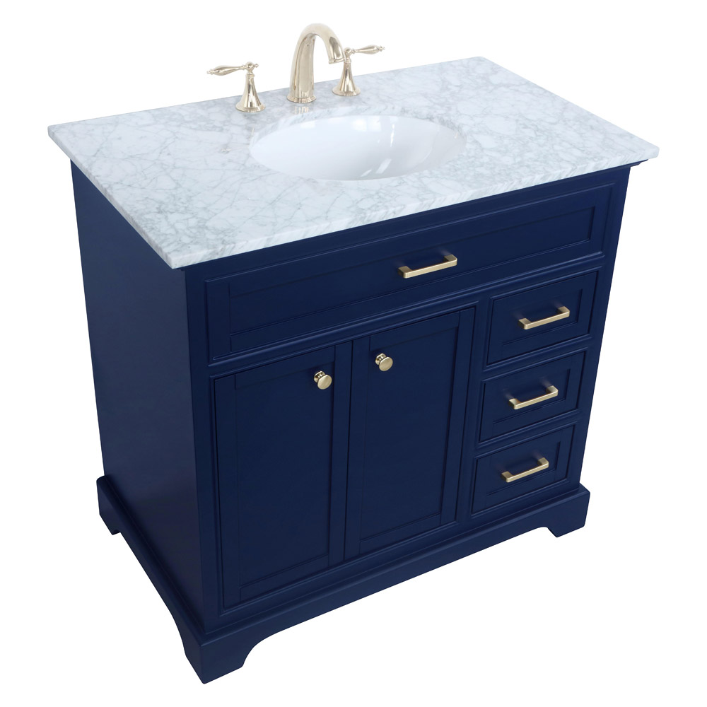 Elegant Bathroom Vanity - Blue, L 36" (VF15036BL)