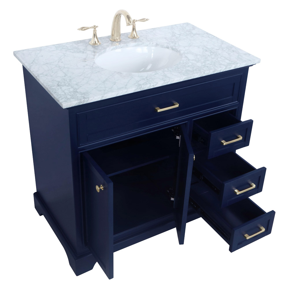 Elegant Bathroom Vanity - Blue, L 36" (VF15036BL)