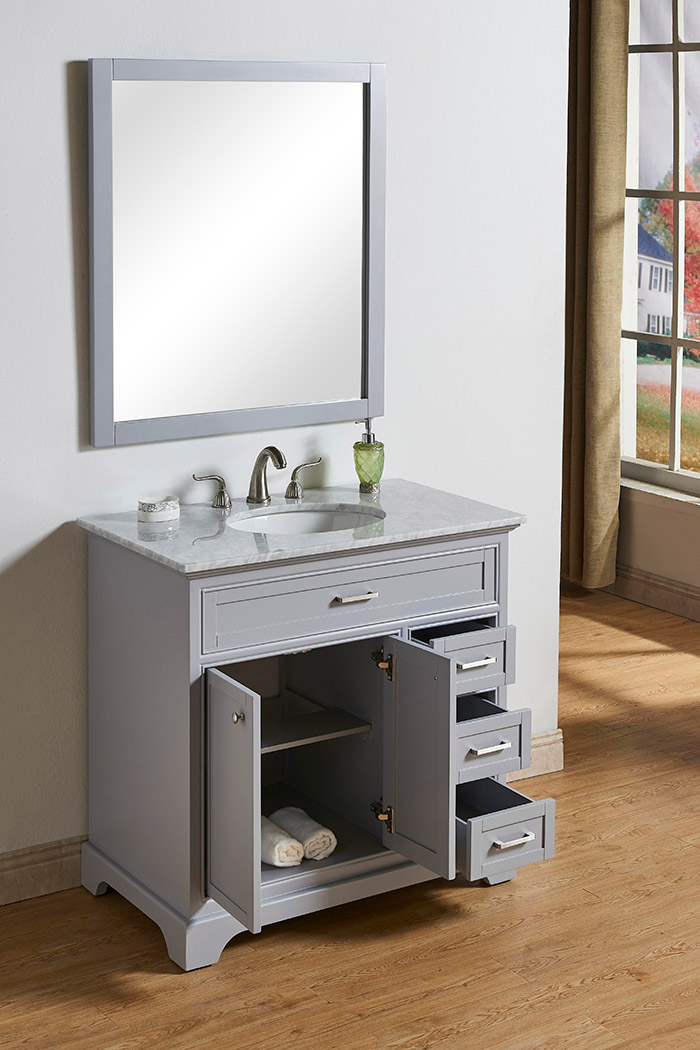 Elegant Bathroom Vanity - Gray, L 36" (VF15036GR)