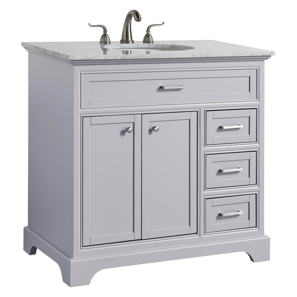 Elegant Bathroom Vanity - Gray, L 36" (VF15036GR)