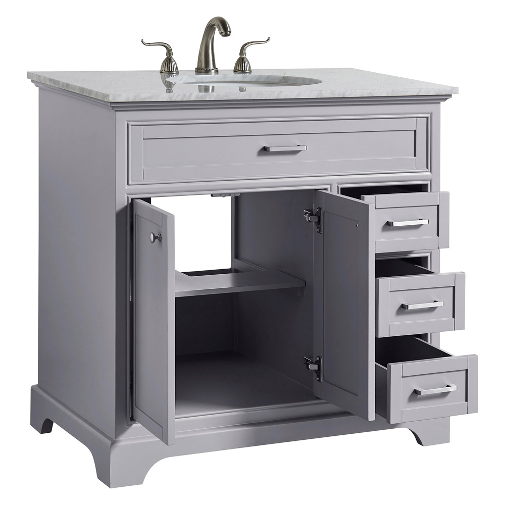 Elegant Bathroom Vanity - Gray, L 36" (VF15036GR)