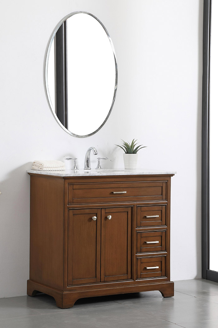 Elegant Bathroom Vanity - Teak, L 36" (VF15036TK)