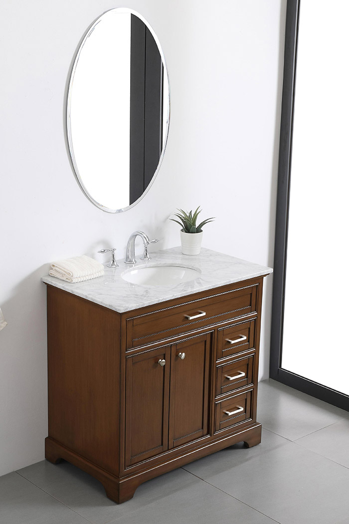 Elegant Bathroom Vanity - Teak, L 36" (VF15036TK)