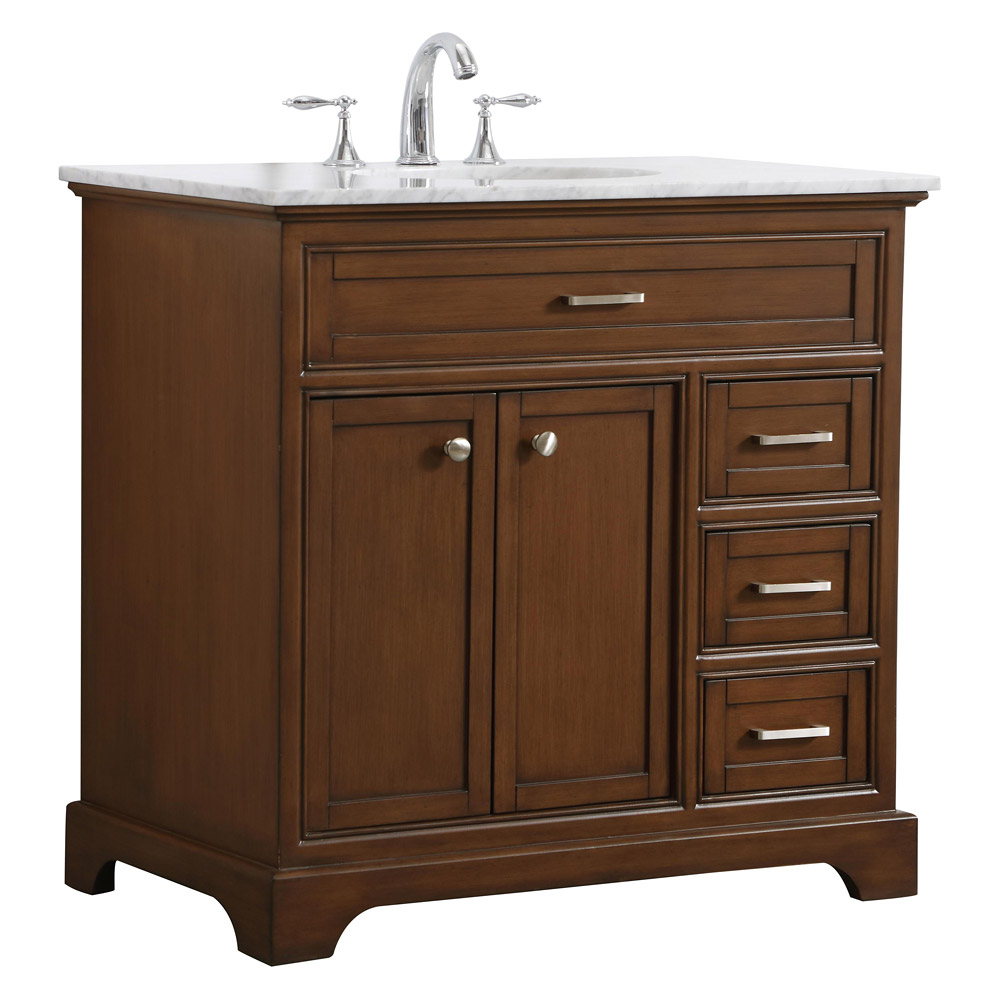 Elegant Bathroom Vanity - Teak, L 36" (VF15036TK)