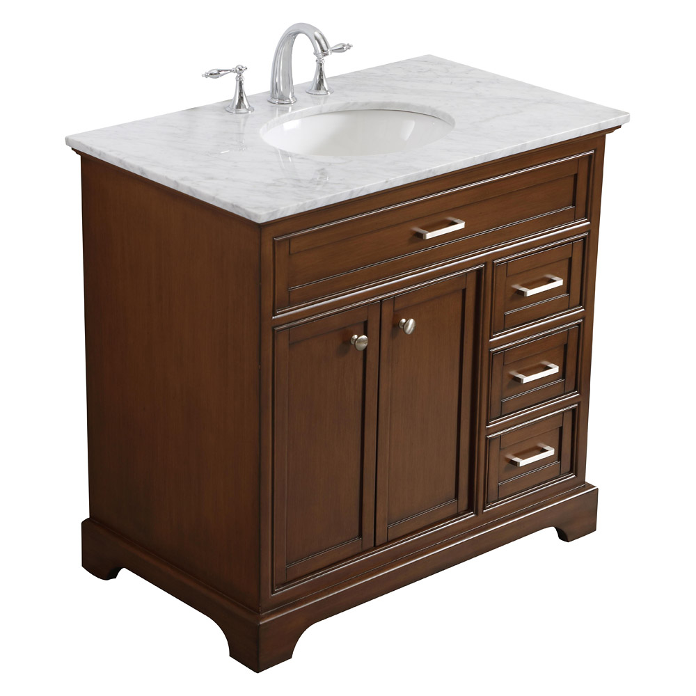 Elegant Bathroom Vanity - Teak, L 36" (VF15036TK)