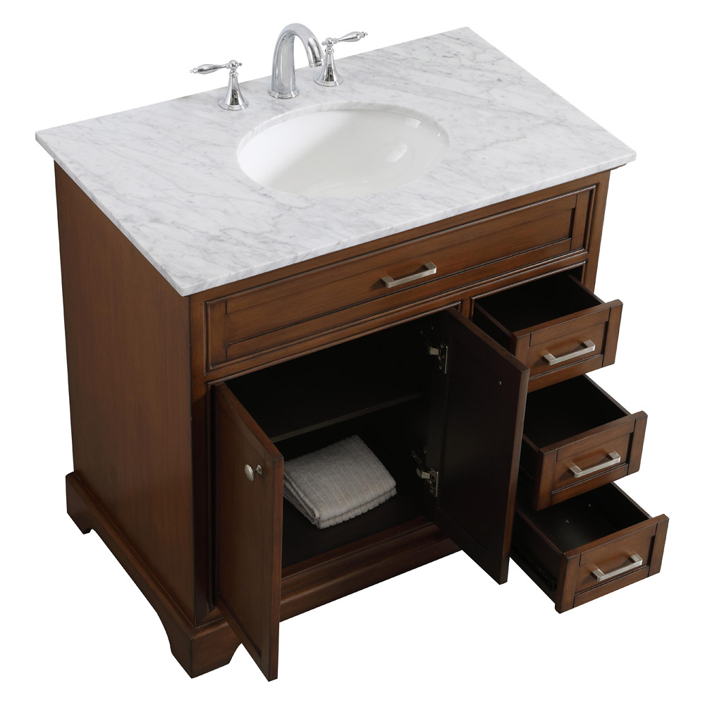 Elegant Bathroom Vanity - Teak, L 36" (VF15036TK)