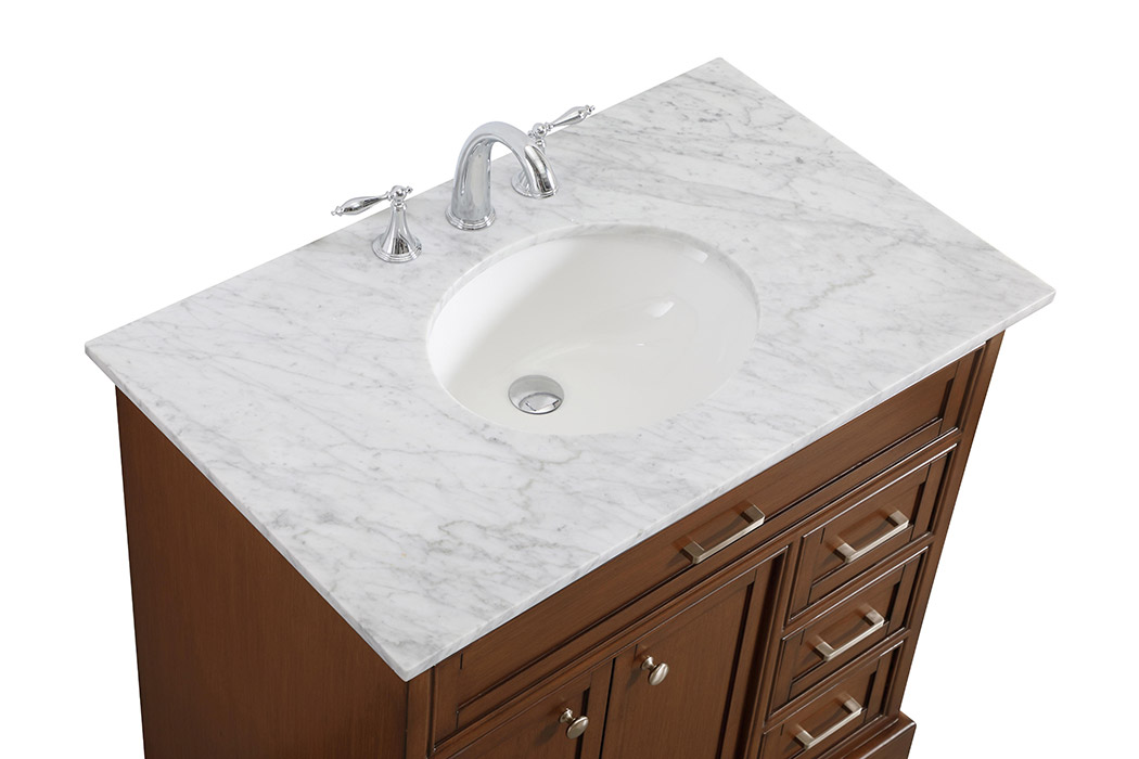 Elegant Bathroom Vanity - Teak, L 36" (VF15036TK)