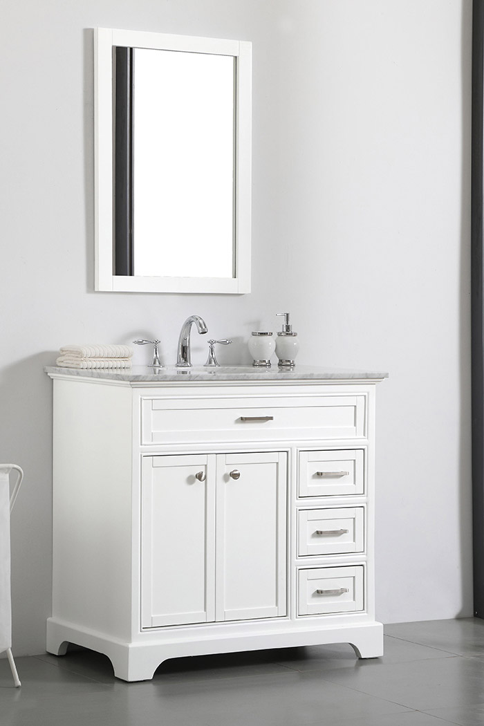 Elegant Bathroom Vanity - White, L 36" (VF15036WH)