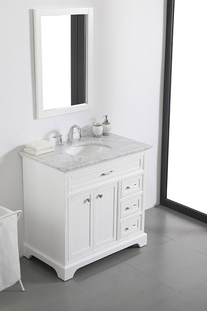 Elegant Bathroom Vanity - White, L 36" (VF15036WH)