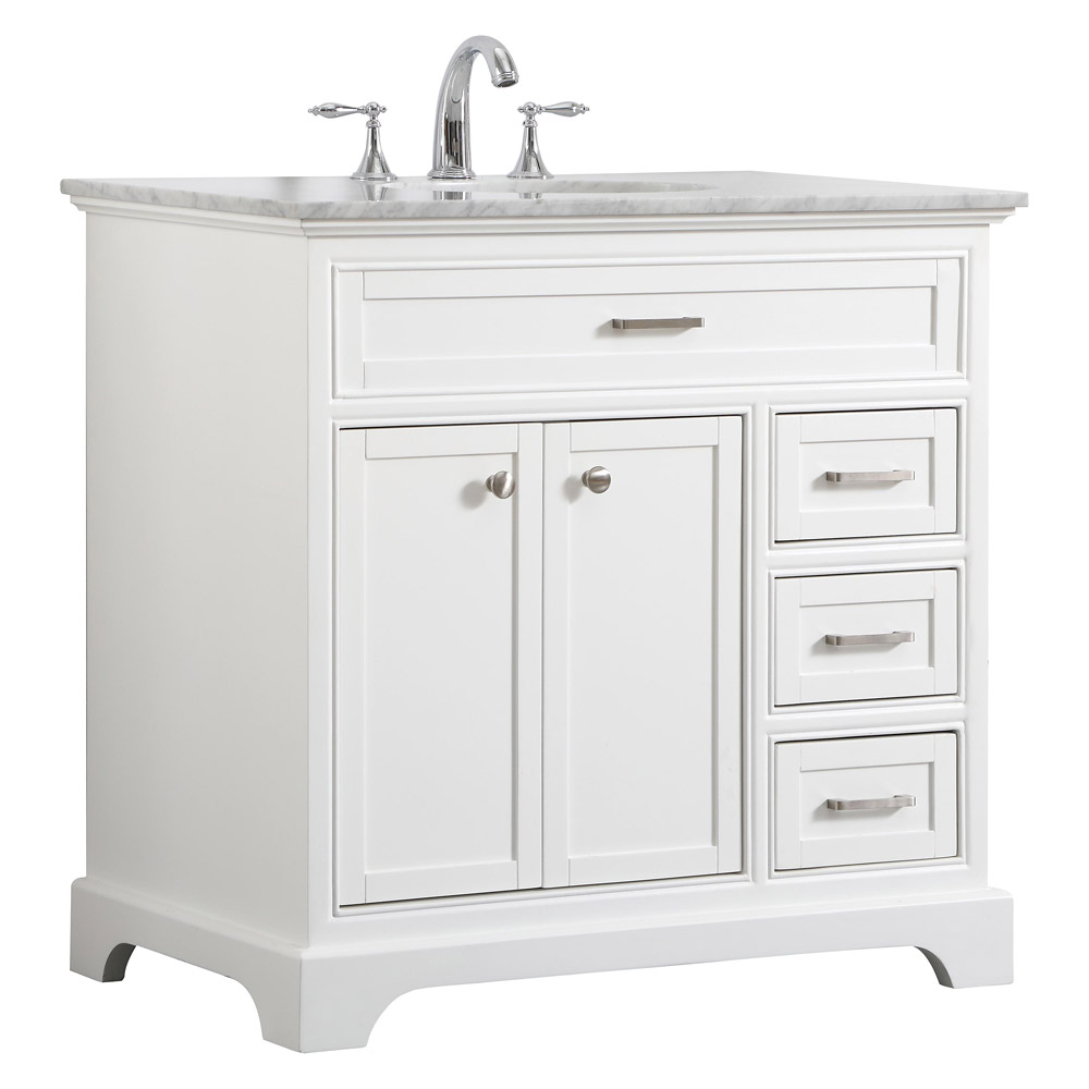 Elegant Bathroom Vanity - White, L 36" (VF15036WH)