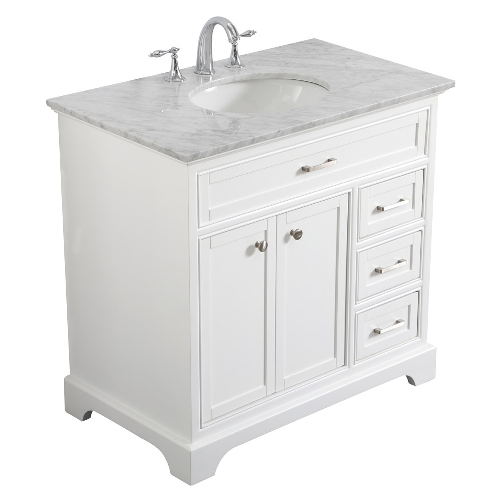 Elegant Bathroom Vanity - White, L 36" (VF15036WH)