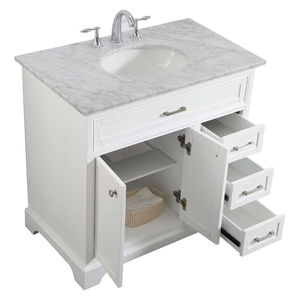 Elegant Bathroom Vanity - White, L 36" (VF15036WH)