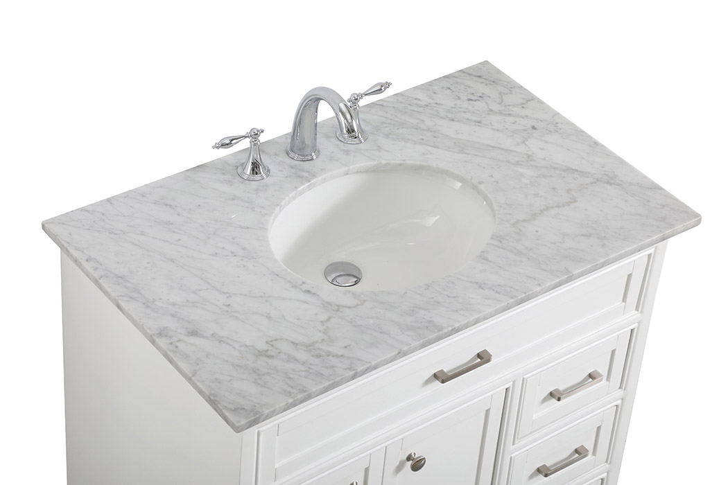 Elegant Bathroom Vanity - White, L 36" (VF15036WH)