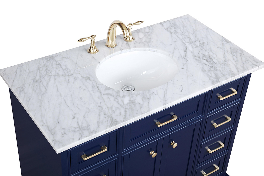 Elegant Bathroom Vanity - Blue, L 42" (VF15042BL)