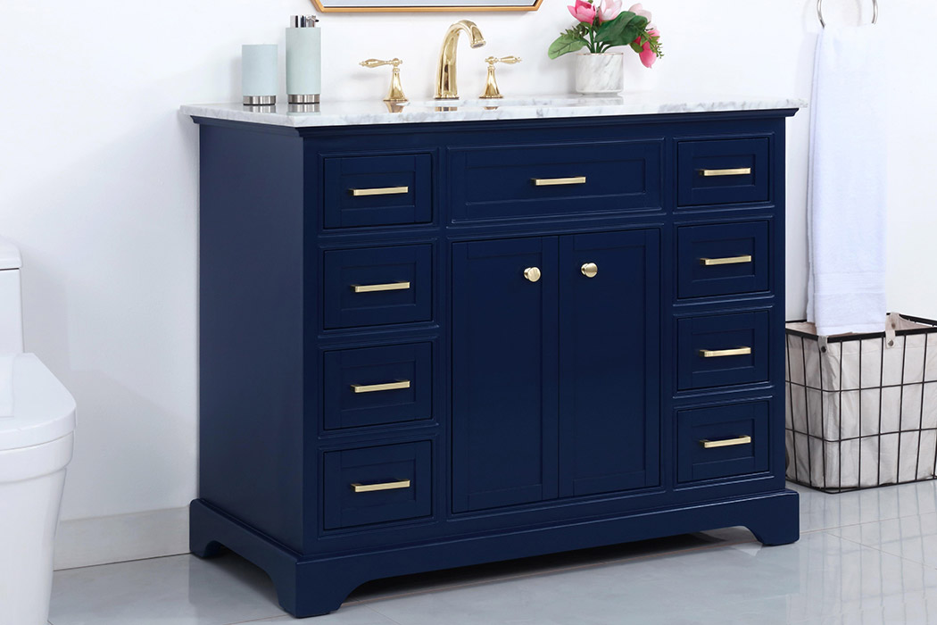 Elegant Bathroom Vanity - Blue, L 42" (VF15042BL)