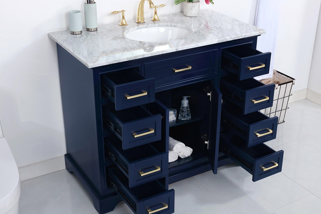 Elegant Bathroom Vanity - Blue, L 42" (VF15042BL)