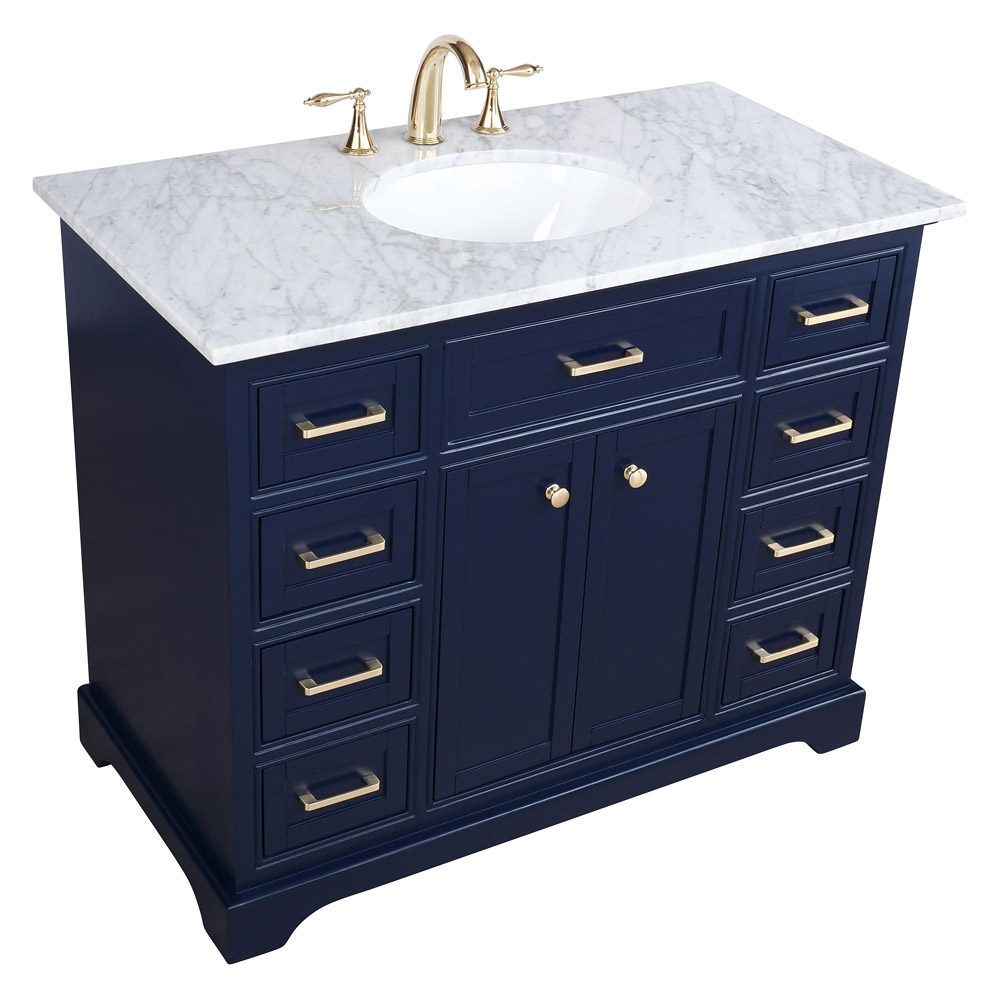 Elegant Bathroom Vanity - Blue, L 42" (VF15042BL)