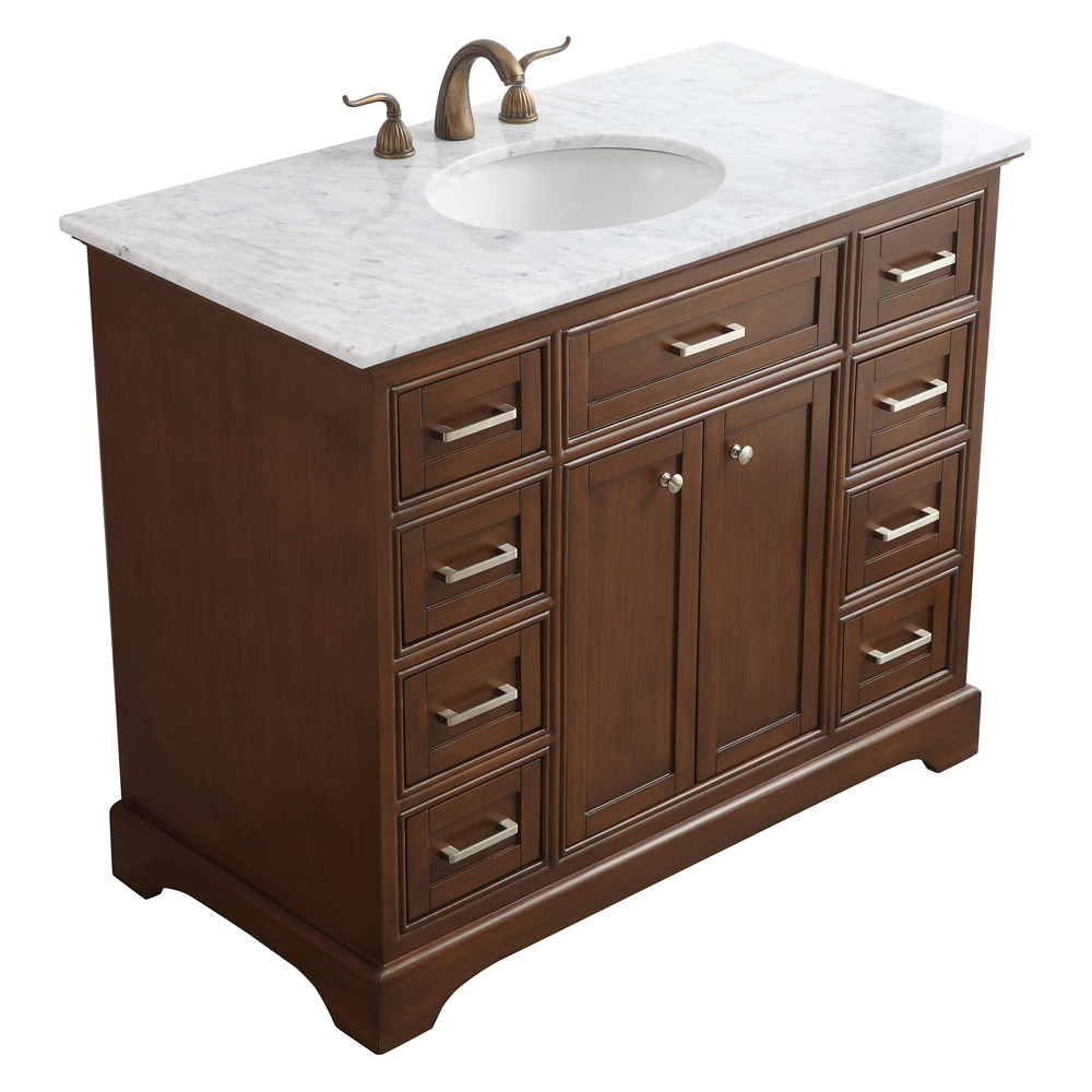 Elegant Bathroom Vanity - Teak, L 42" (VF15042TK)