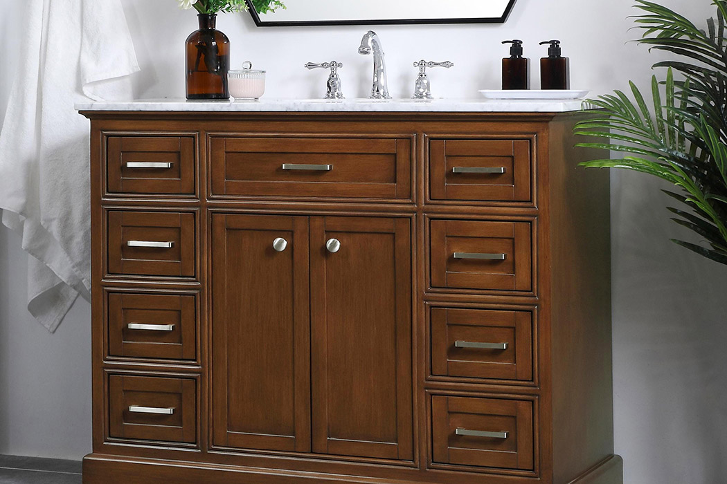 Elegant Bathroom Vanity - Teak, L 42" (VF15042TK)