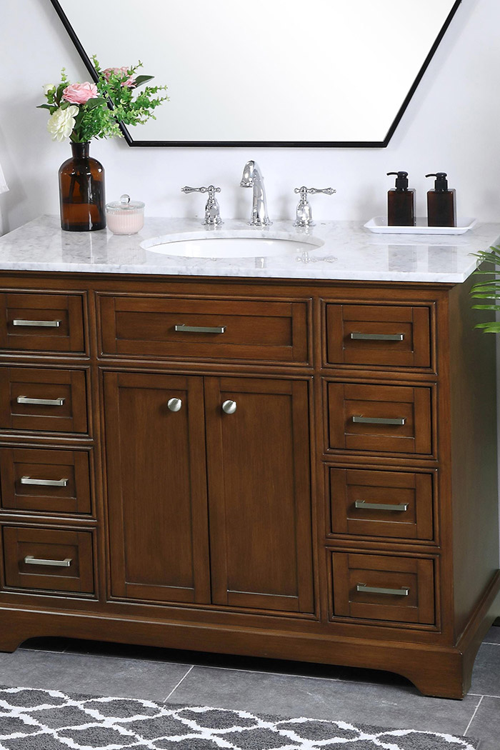 Elegant Bathroom Vanity - Teak, L 42" (VF15042TK)