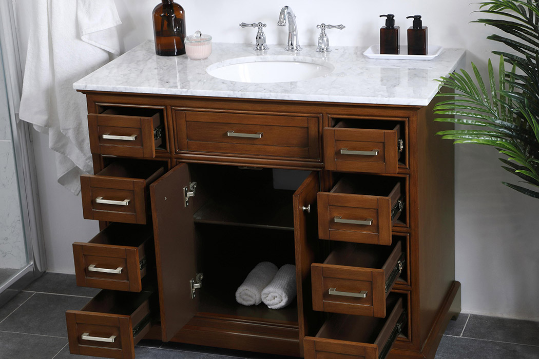 Elegant Bathroom Vanity - Teak, L 42" (VF15042TK)