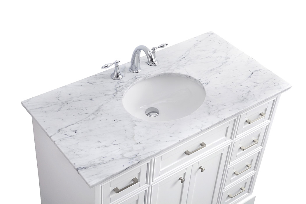 Elegant Bathroom Vanity - White, L 42" (VF15042WH)