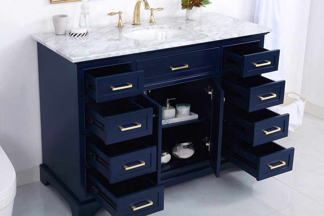 Elegant Bathroom Vanity - Blue, L 48" (VF15048BL)