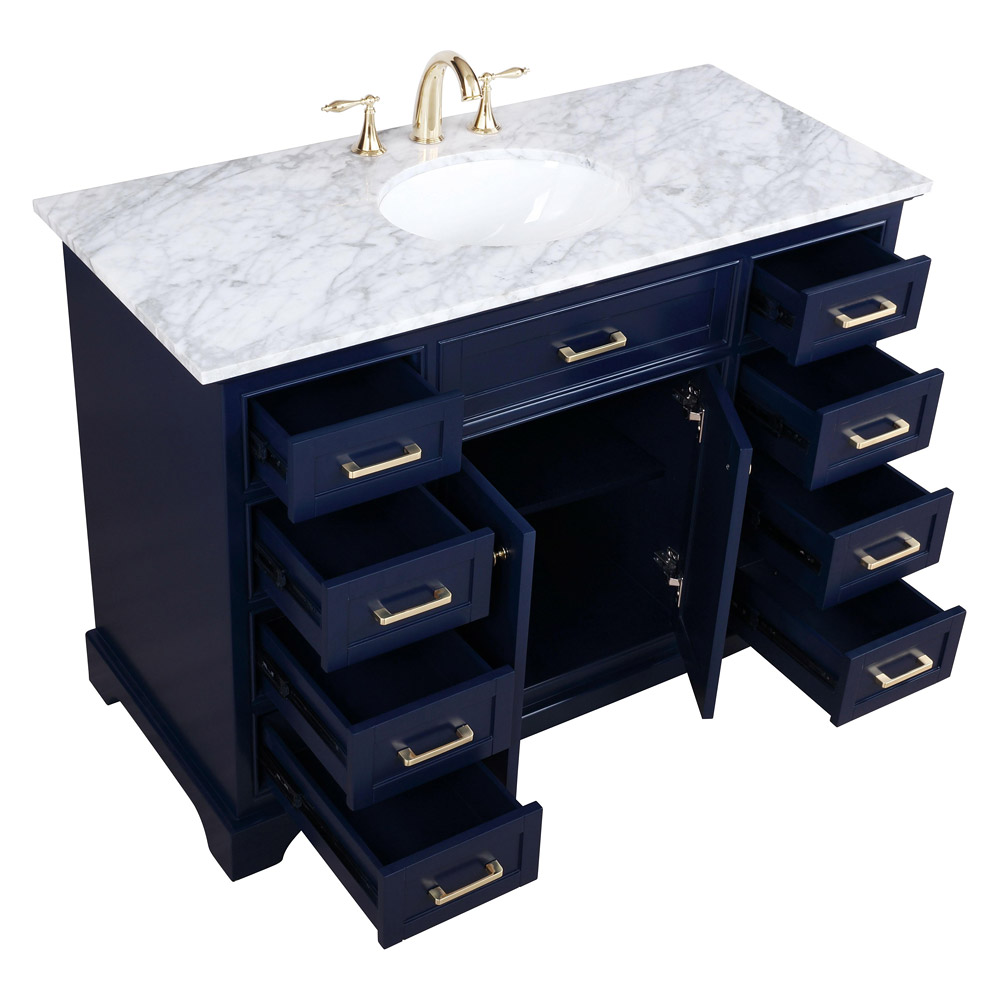 Elegant Bathroom Vanity - Blue, L 48" (VF15048BL)