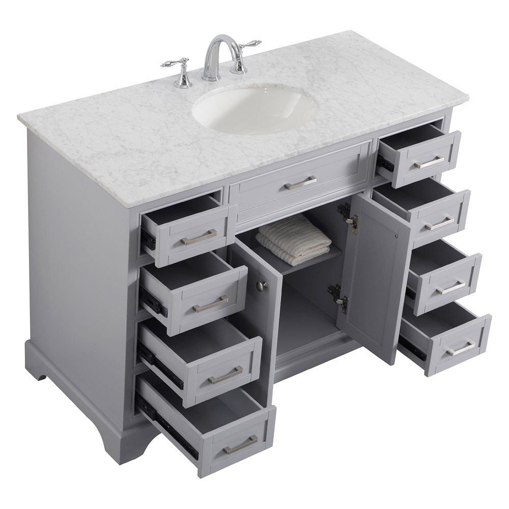 Elegant Bathroom Vanity - Gray, L 48" (VF15048GR)