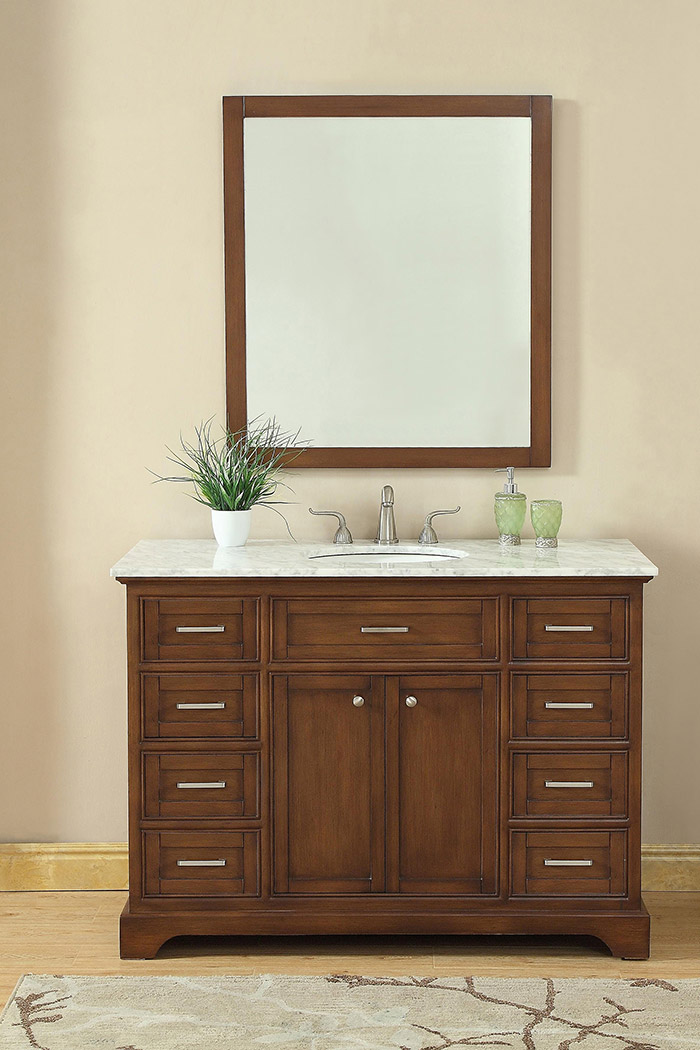 Elegant Bathroom Vanity - Teak, L 48" (VF15048TK)