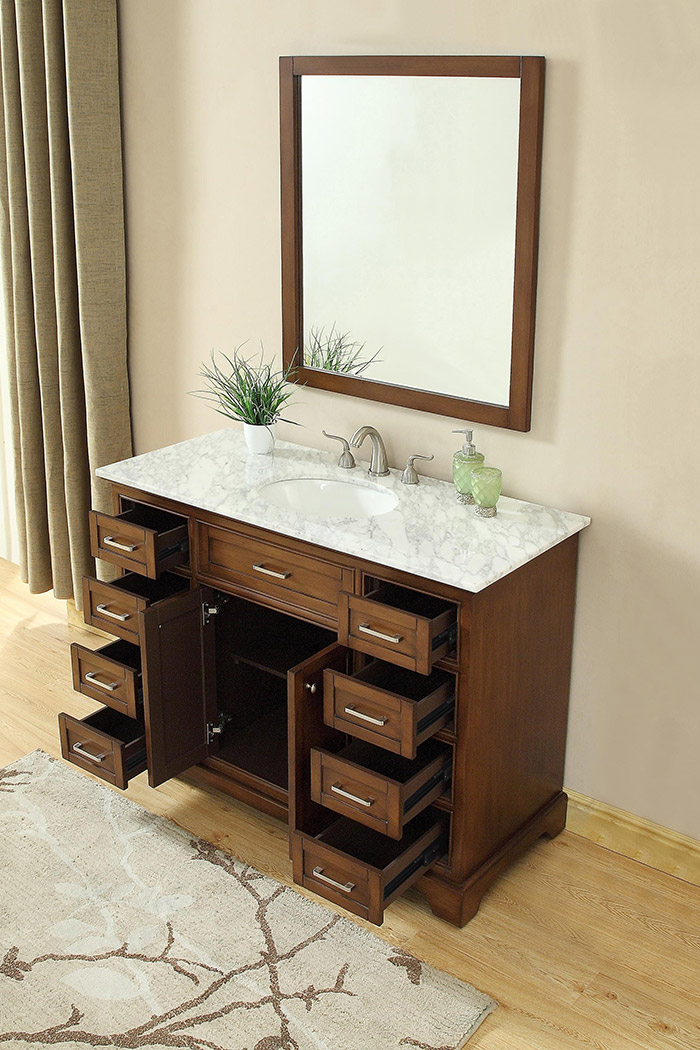 Elegant Bathroom Vanity - Teak, L 48" (VF15048TK)