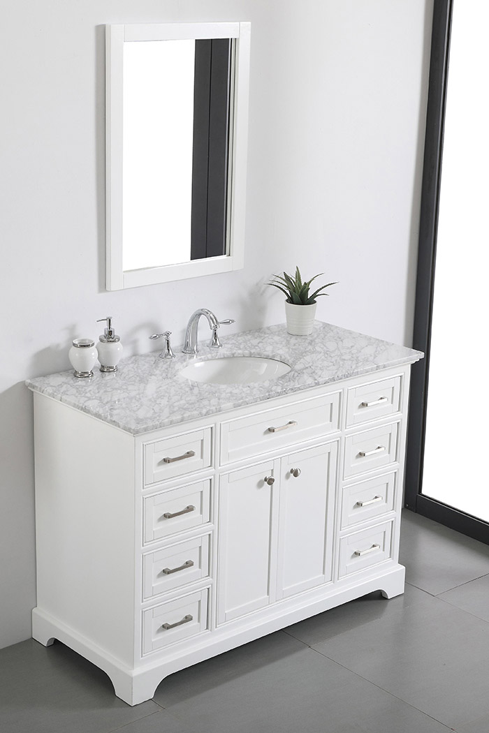 Elegant Bathroom Vanity - White, L 48" (VF15048WH)