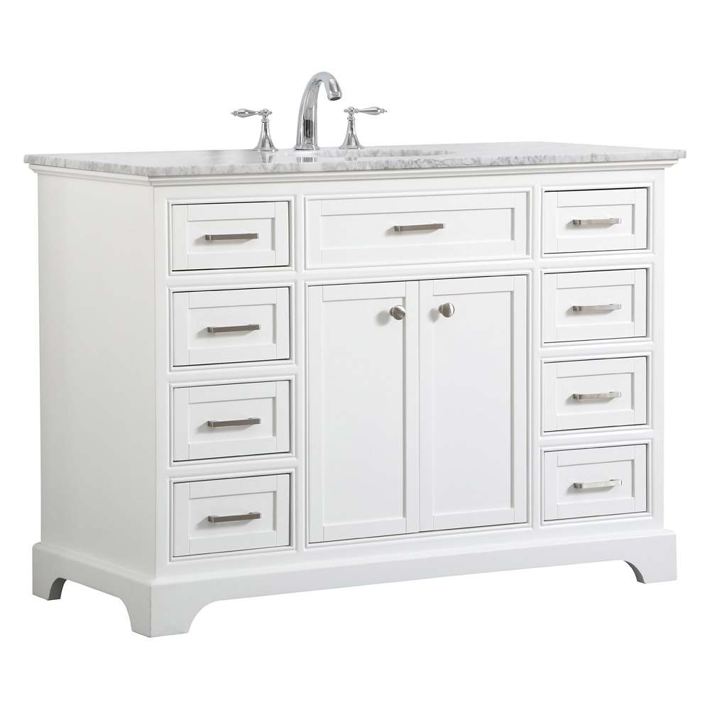 Elegant Bathroom Vanity - White, L 48" (VF15048WH)