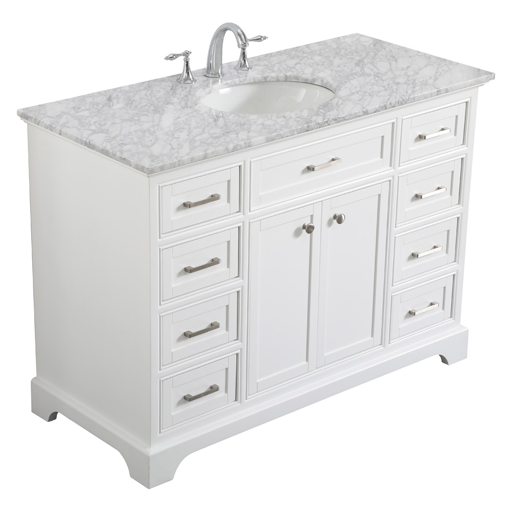 Elegant Bathroom Vanity - White, L 48" (VF15048WH)