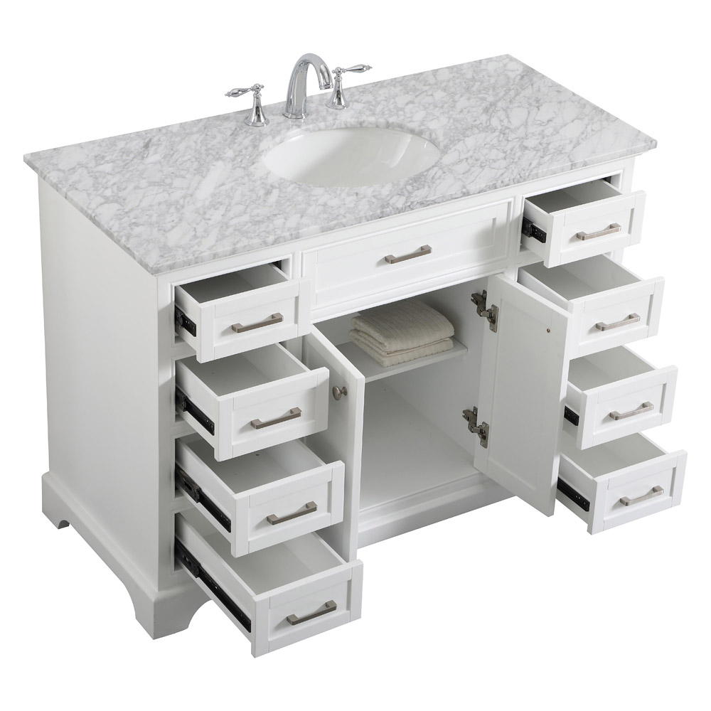 Elegant Bathroom Vanity - White, L 48" (VF15048WH)