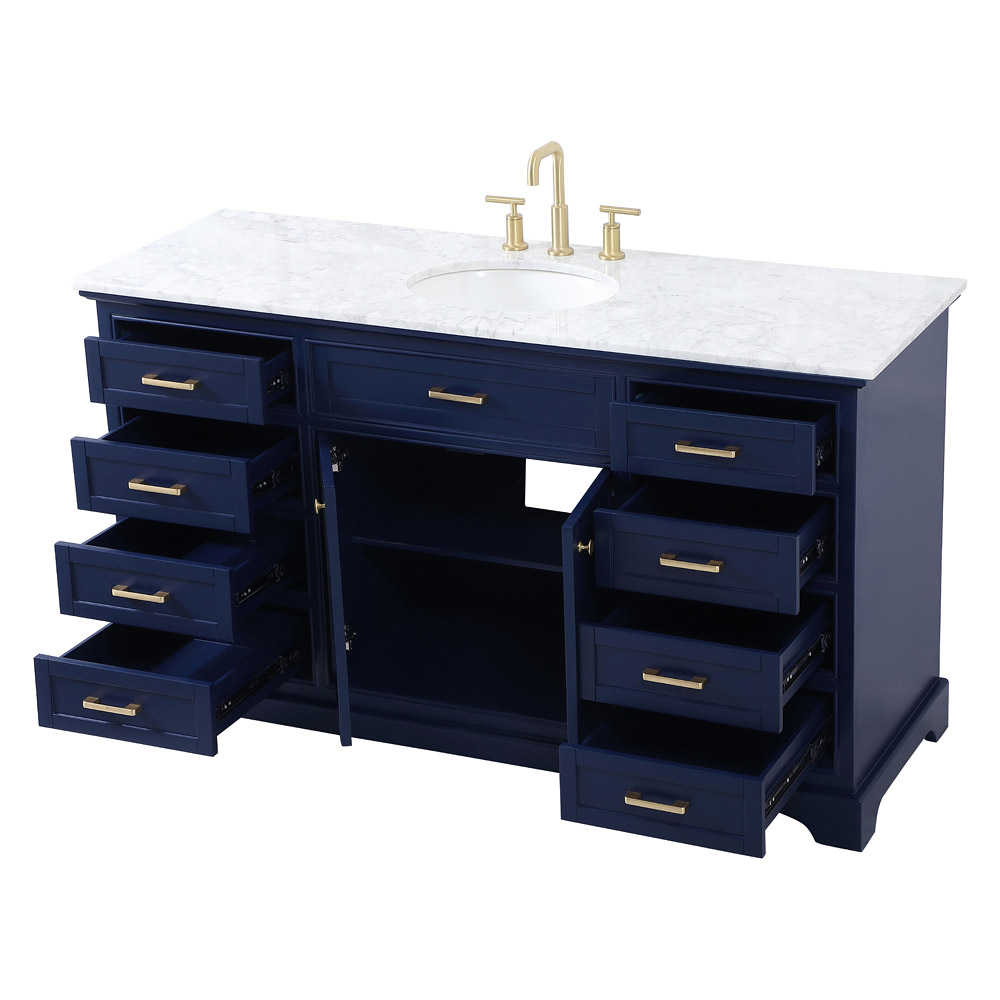 Elegant Bathroom Vanity - Blue (VF15060BL)