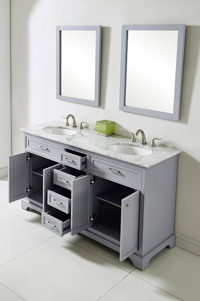 Elegant Bathroom Vanity - Gray (VF15060DGR)