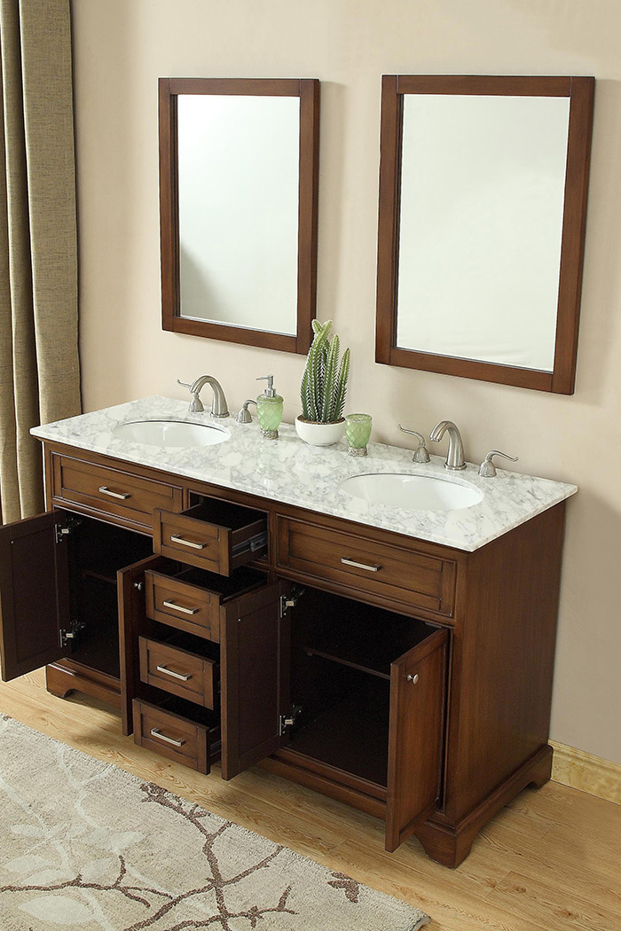 Elegant Bathroom Vanity - Teak (VF15060DTK)