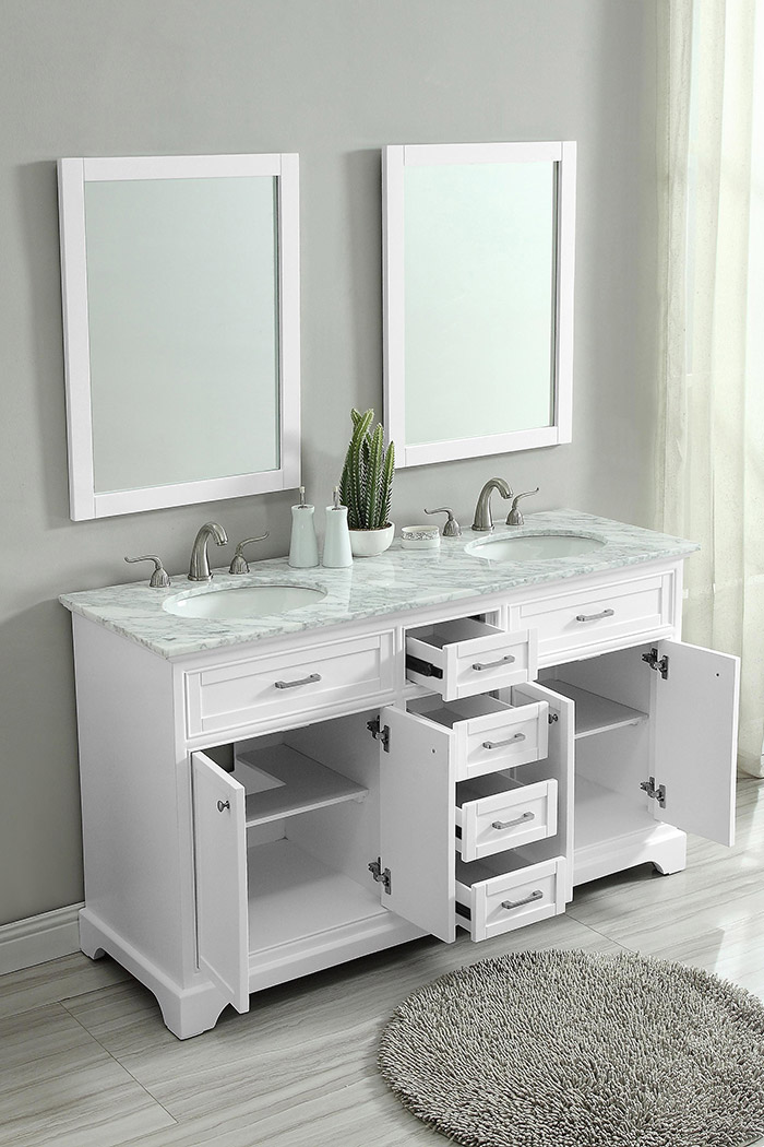 Elegant Bathroom Vanity - White (VF15060DWH)