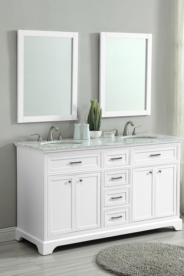 Elegant Bathroom Vanity - White (VF15060DWH)