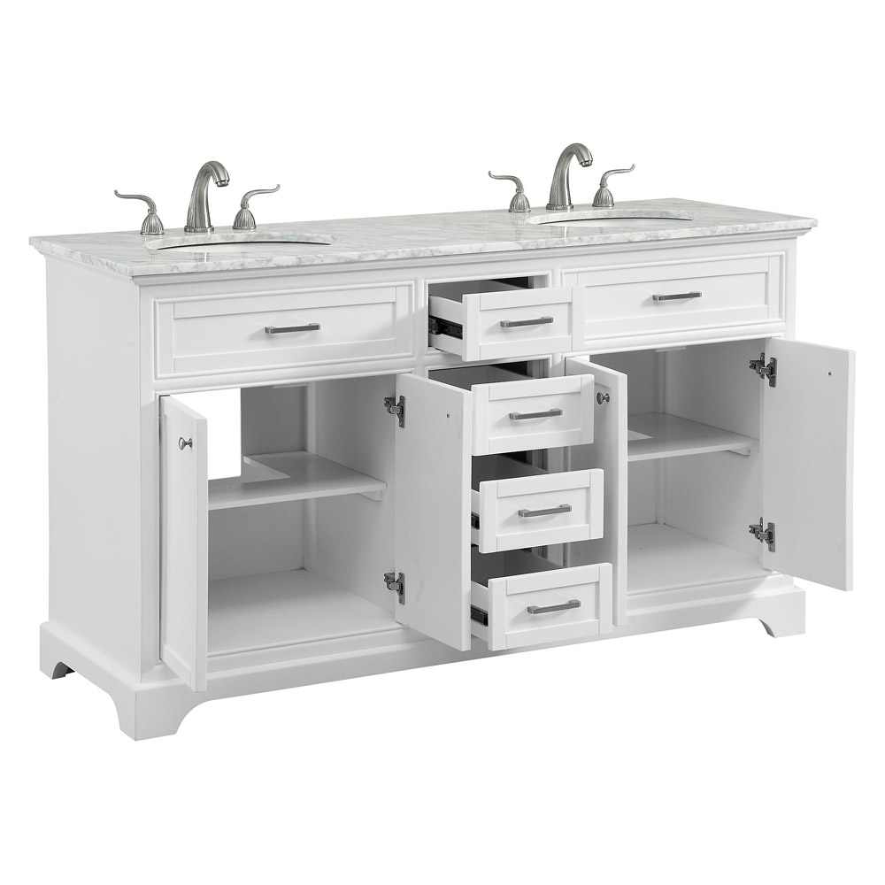 Elegant Bathroom Vanity - White (VF15060DWH)