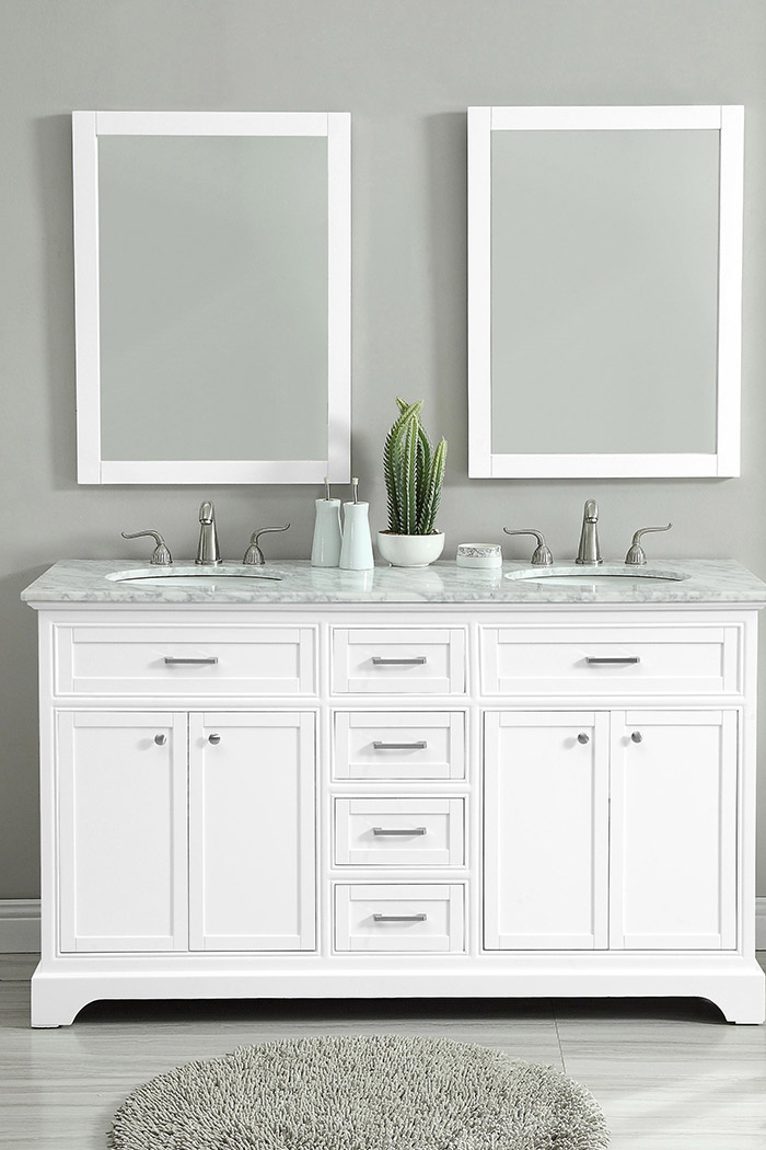 Elegant Bathroom Vanity - White (VF15060DWH)