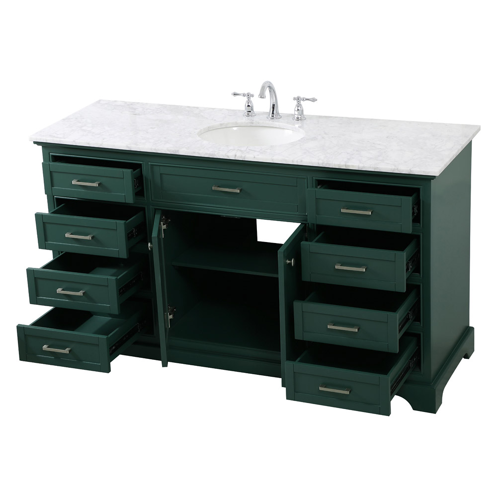 Elegant Bathroom Vanity - Green (VF15060GN)