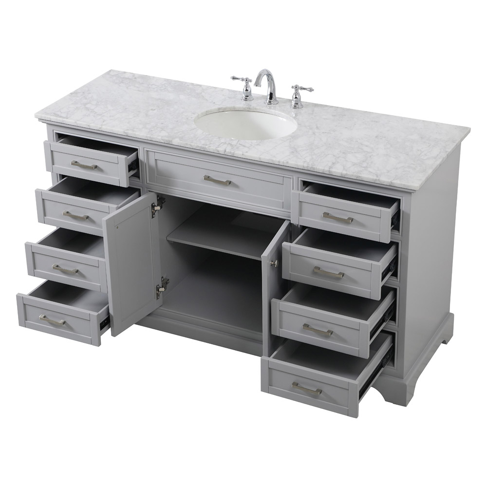 Elegant Bathroom Vanity - Gray (VF15060GR)