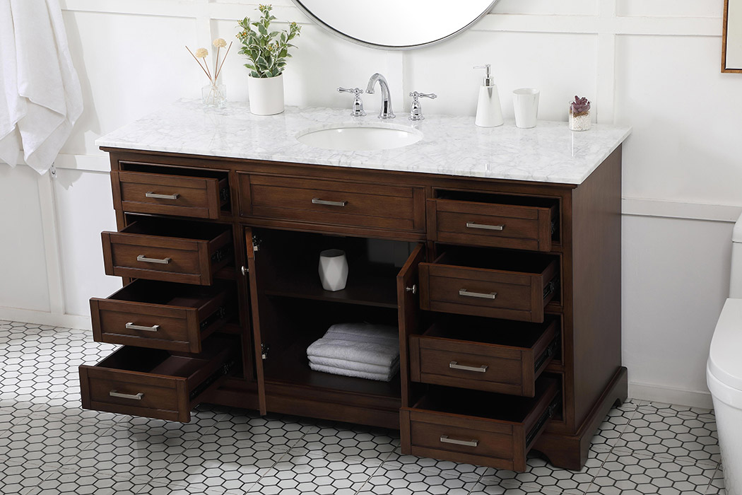 Elegant Bathroom Vanity - Teak (VF15060TK)