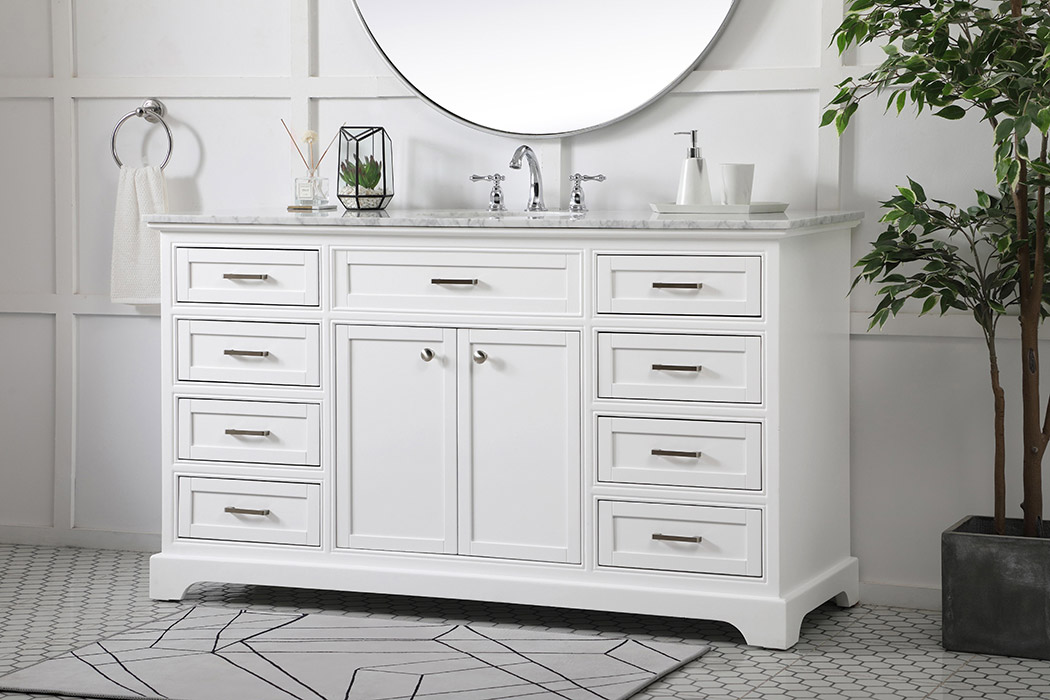 Elegant Bathroom Vanity - White (VF15060WH)