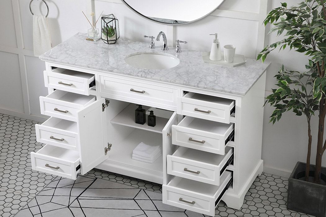 Elegant Bathroom Vanity - White (VF15060WH)