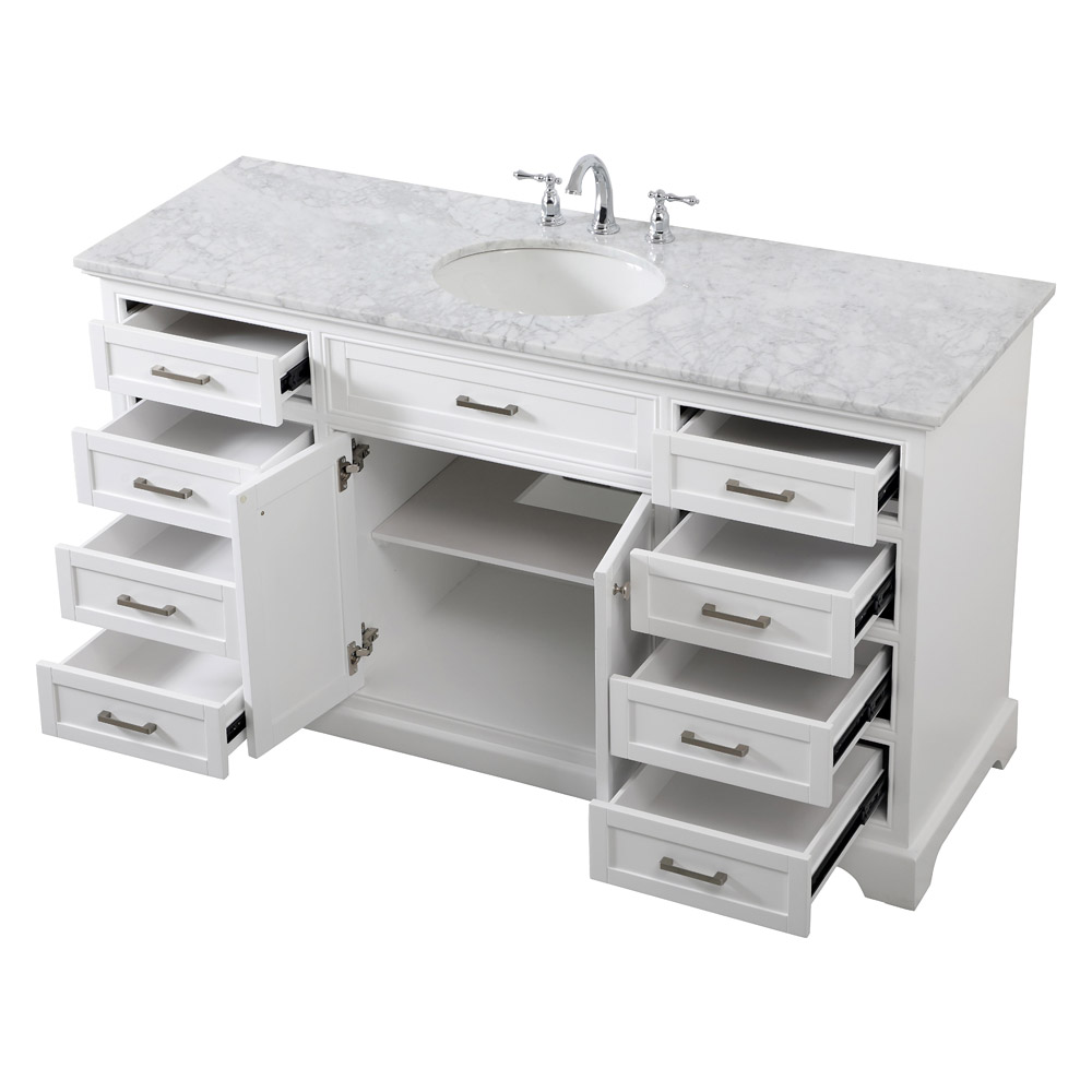 Elegant Bathroom Vanity - White (VF15060WH)