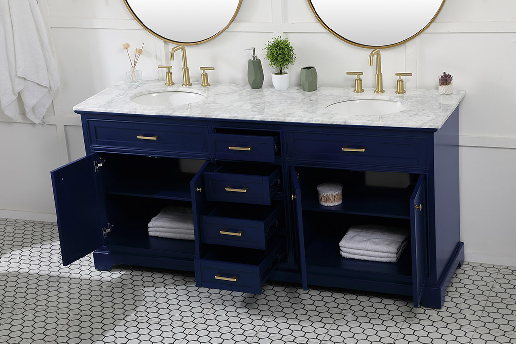 Elegant Bathroom Vanity - Blue (VF15072DBL)